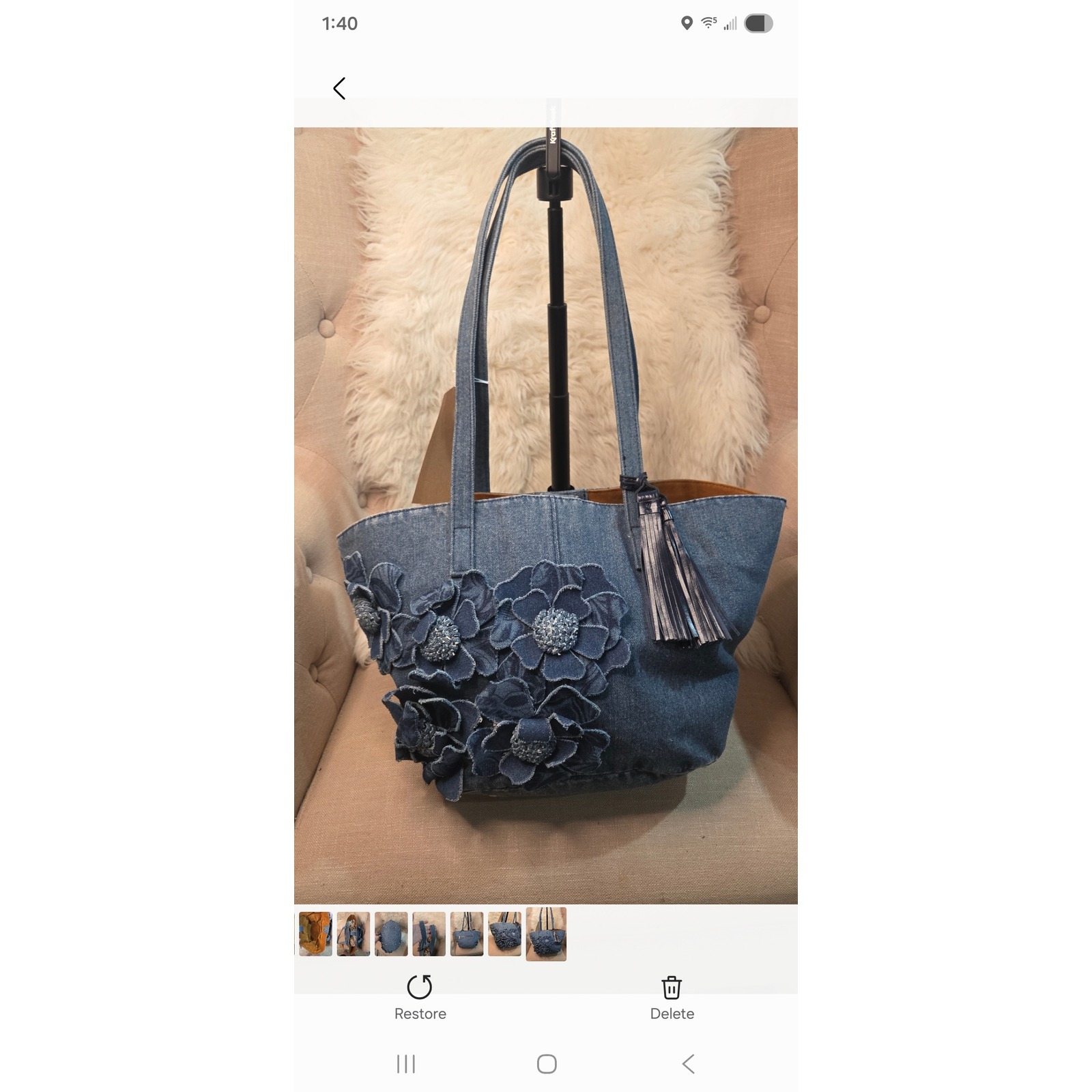 Pn11 Patricia Nash Marconia Denim Tote